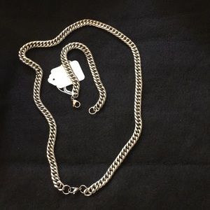 Stainless steel necklace 24” and bracelet 8”